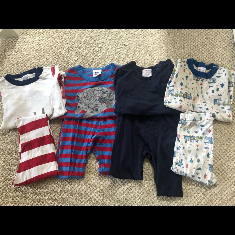 Hanna Andersson cotton pajamas. Boys size US 8 | 130cm. Lot of 4